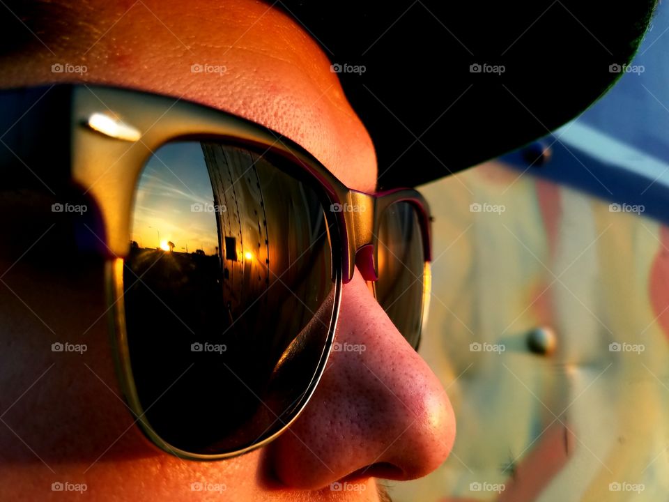 close up on sunglasses