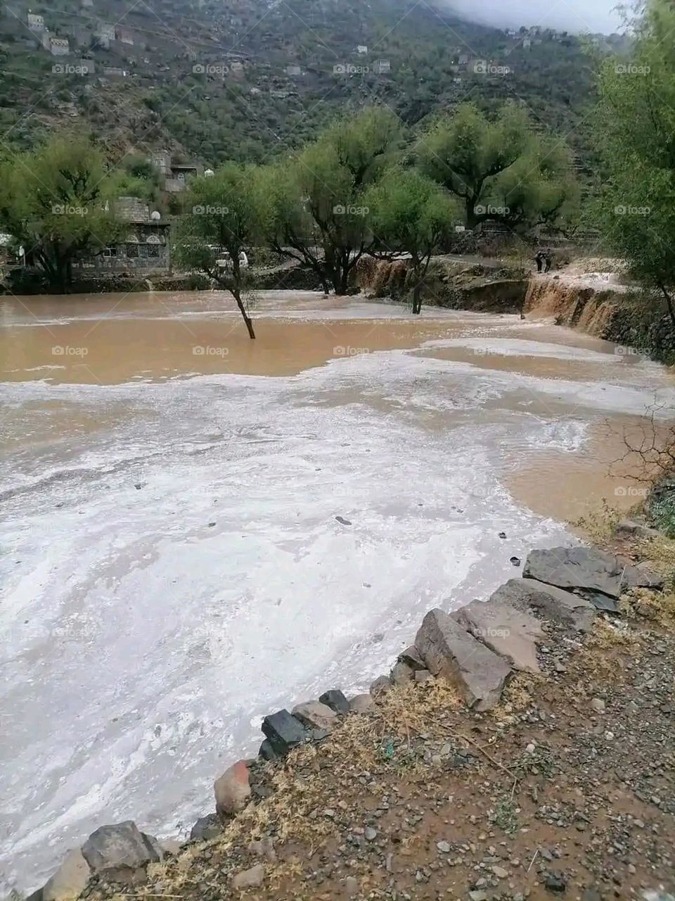 Glory be to God, the magnificent and picturesque view and the natural green trees are a view that is nothing more wonderful than it