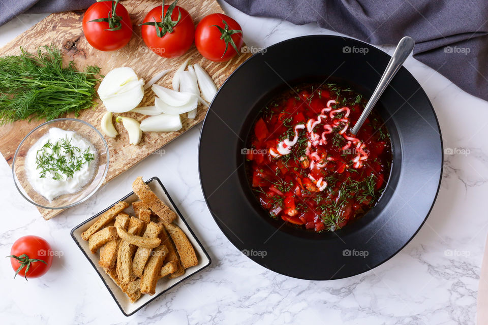 Russian soup borscht 