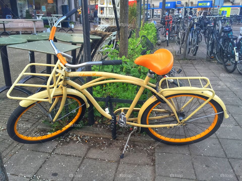 The orange bike 