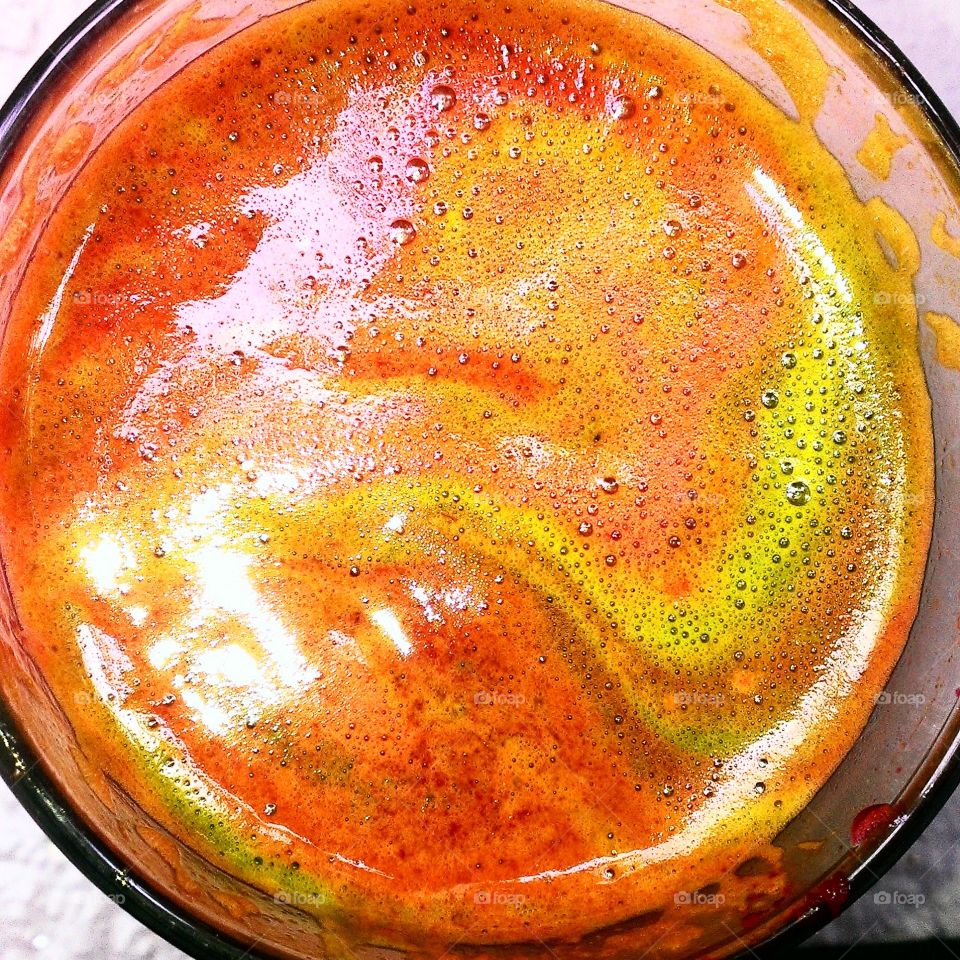 Juice. This was a very tasty juice I blended myself.