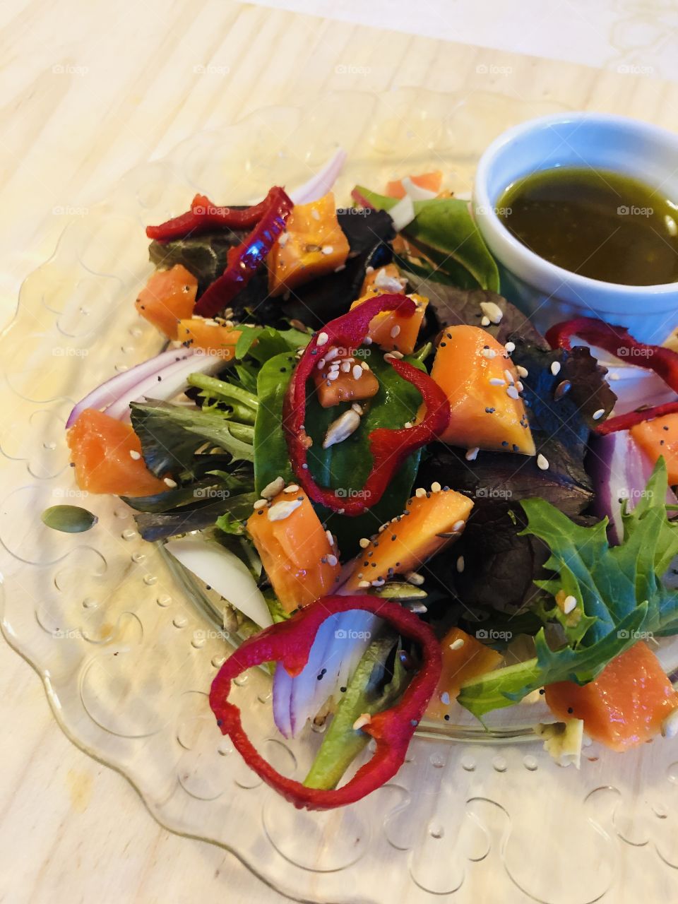 Ensalada de verduras con papaya