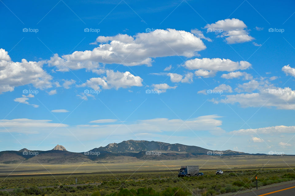 The magnificent day to travel in the USA open road. 