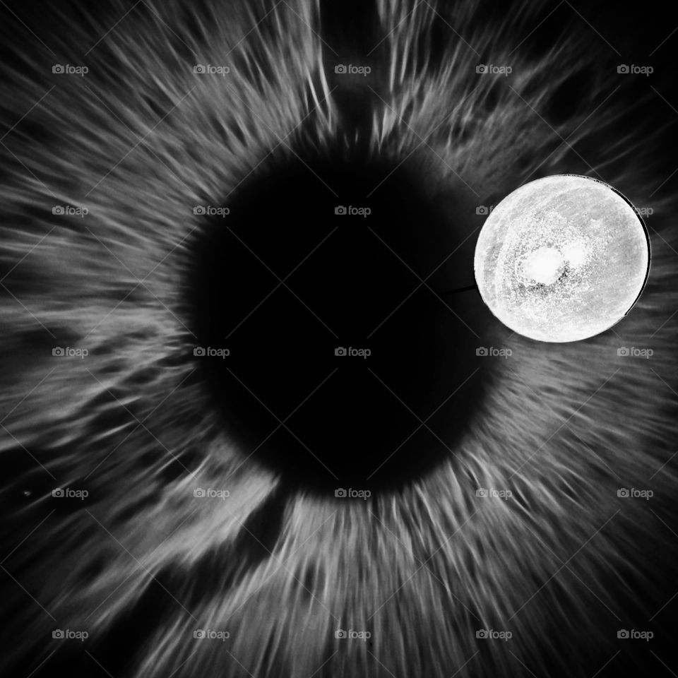 Closeup on light effect looks like a eye