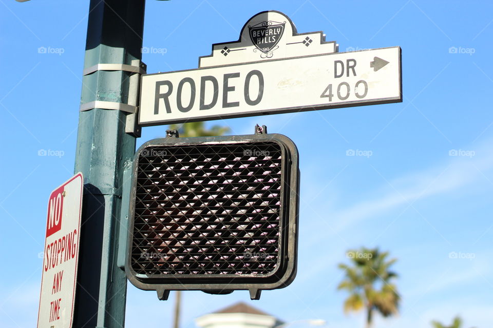 Rodeo Drive road sign. 
