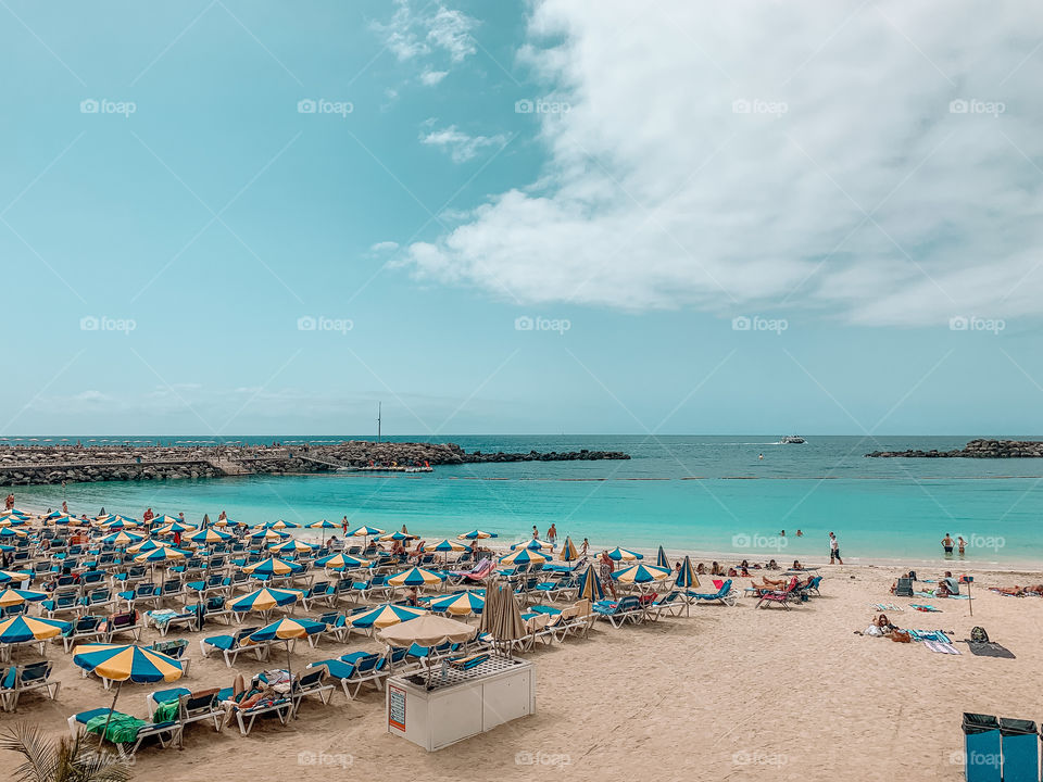 Landscape of a touristic beach 