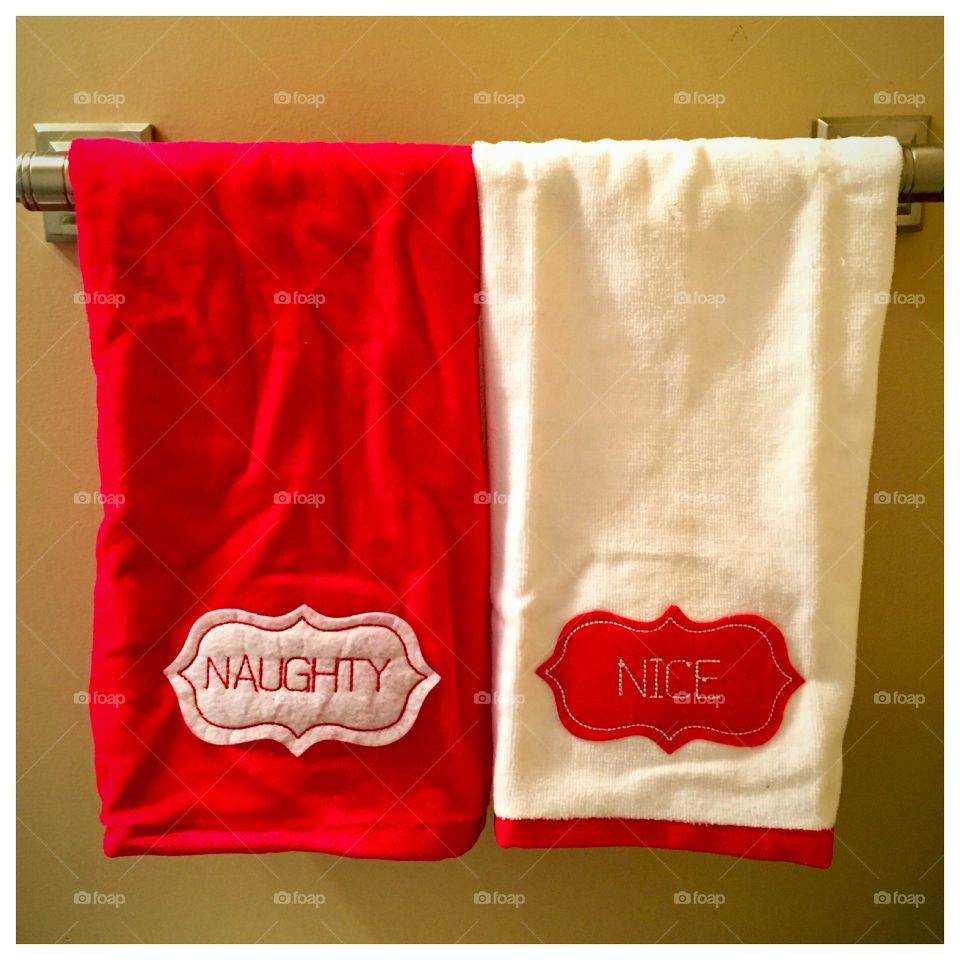 Naughty or Nice hand towels 