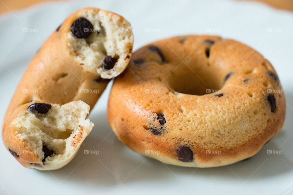 Homemade chocolate chip donut