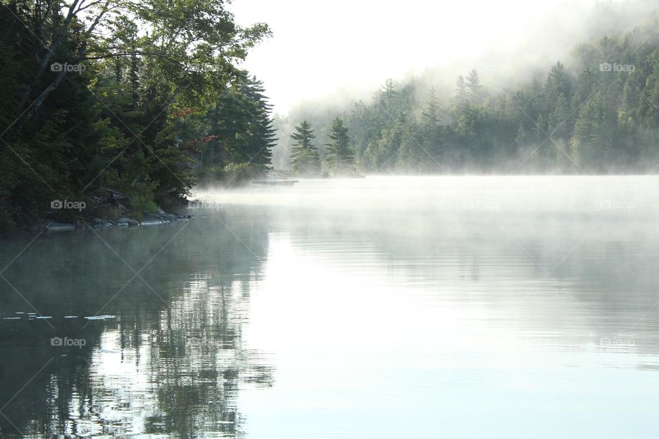 Beautiful mist over the lake in Matinenda