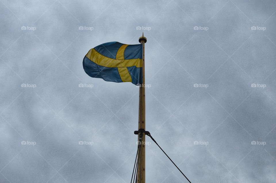 Flag on nautical vessel