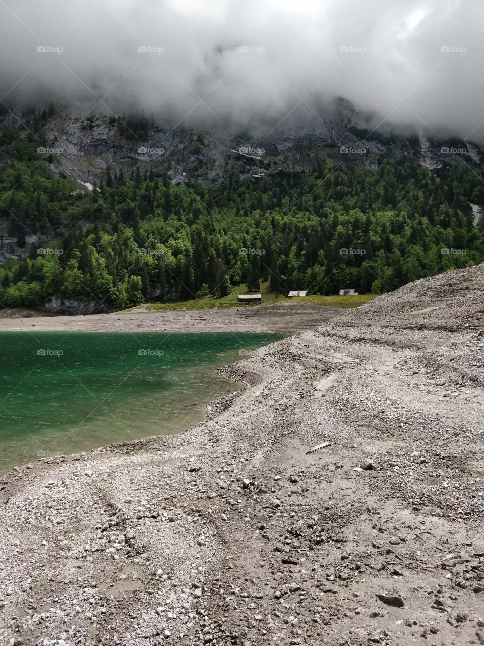 Austria, gosau, Lake, water, Mountains, hiking, clouds