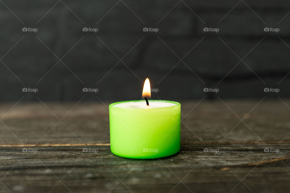 green tea light candle
