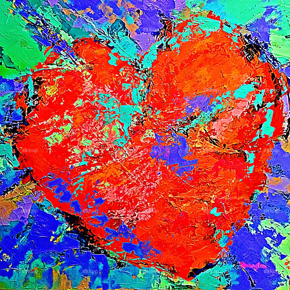 Clash of colors - Colorful abstract heart