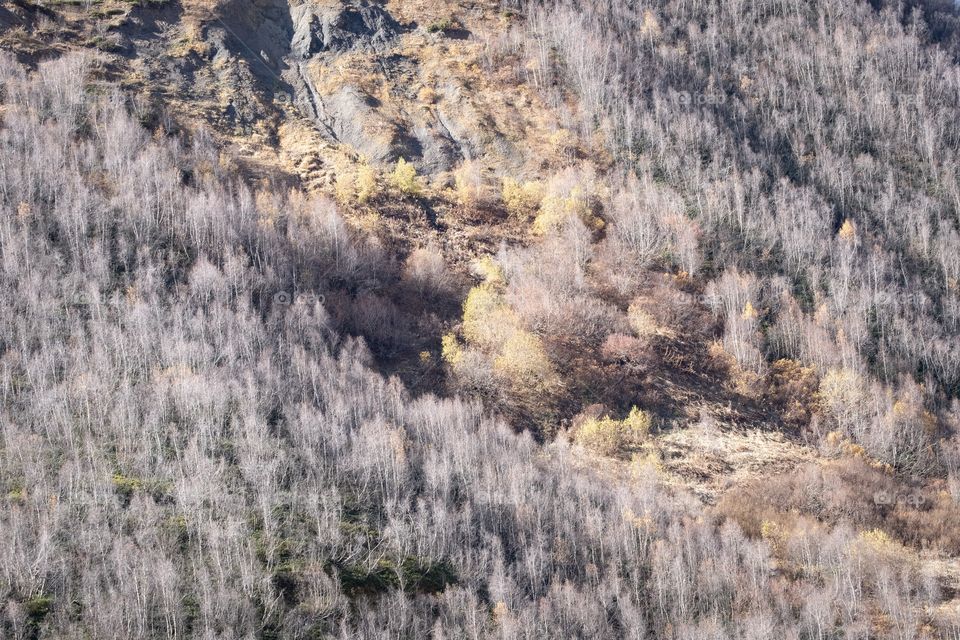 Beautiful mountain scape in Georgia autumn 