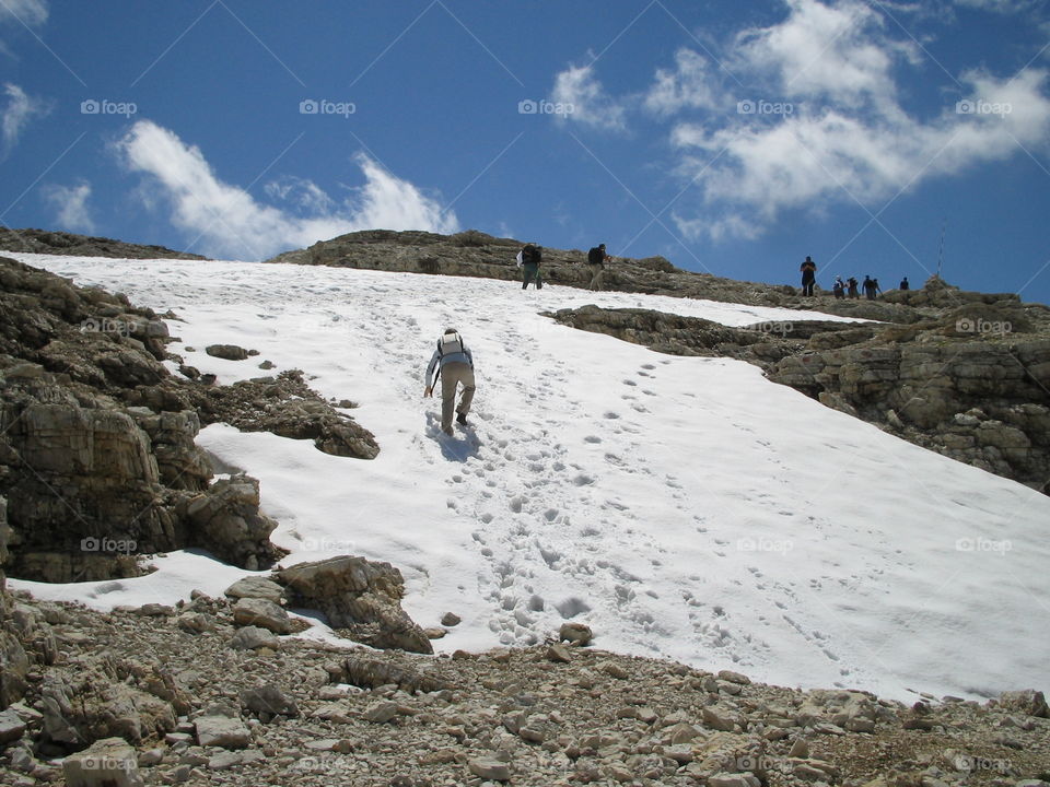 hiking in Alaska in a beautiful sunny day