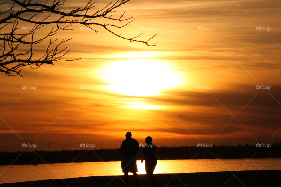 Couple Captured at Sunset