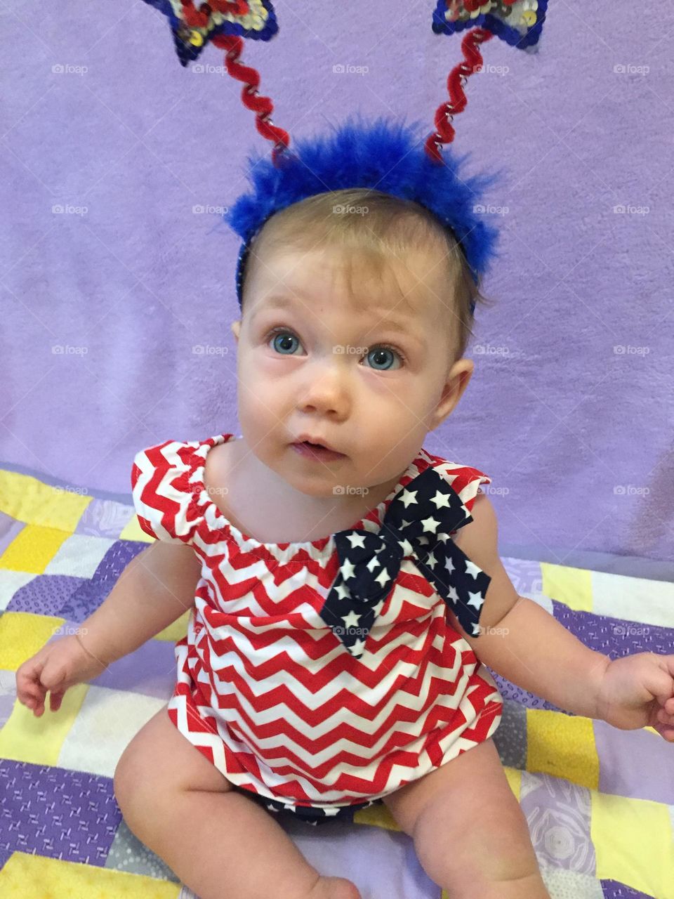 Little cutie decked out for her first 4th of July 