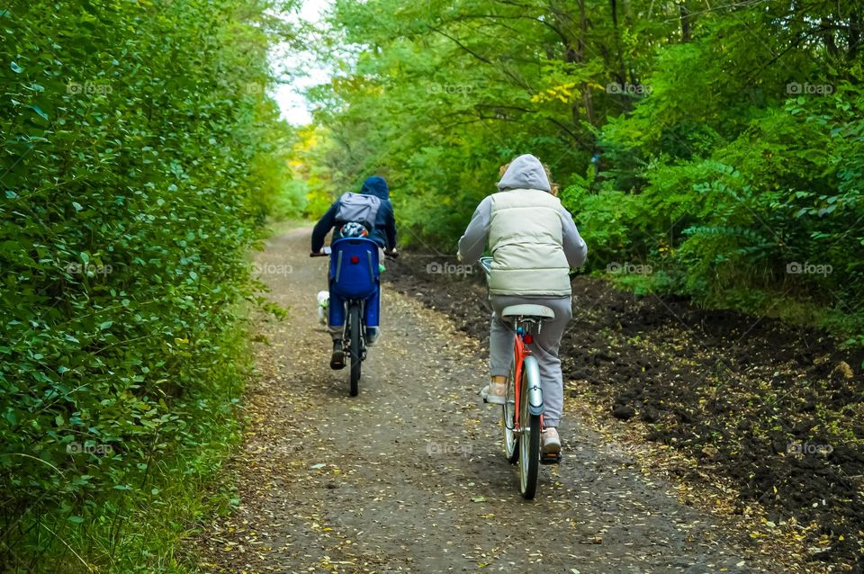 Bike ride through the forest