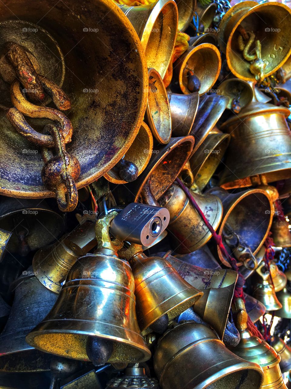Bells and Bells - People locked the bells in Baglamukhi temple for happiness and  good luck 