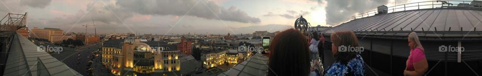 Panoramic view at the center of evening Moscow