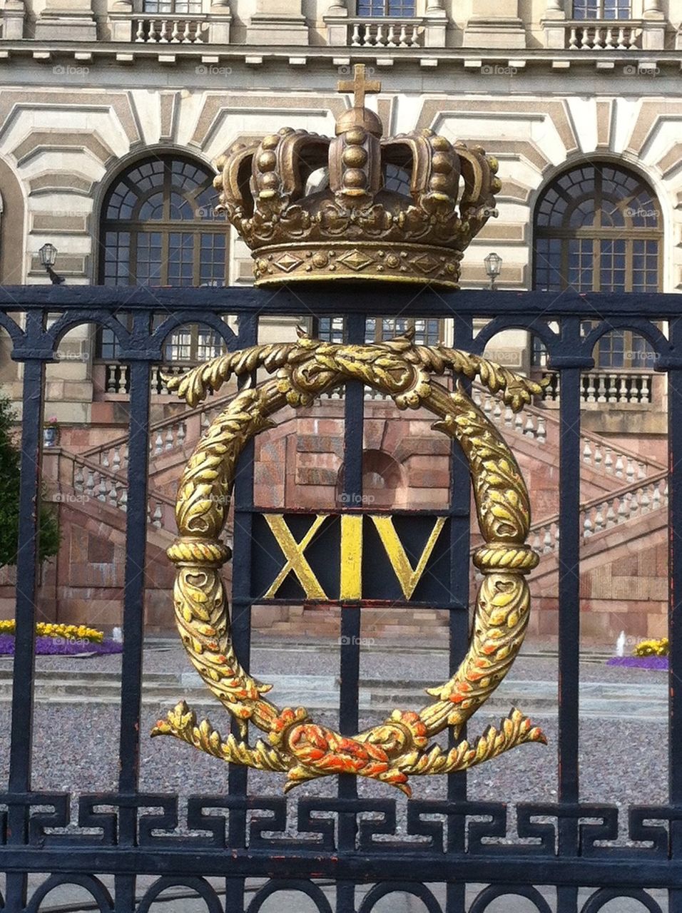 Royal symbol at the royal palace, Stockholm, Sweden