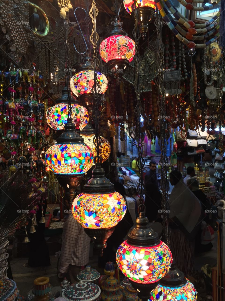 Arabian lamps in souq, Muscat, Oman