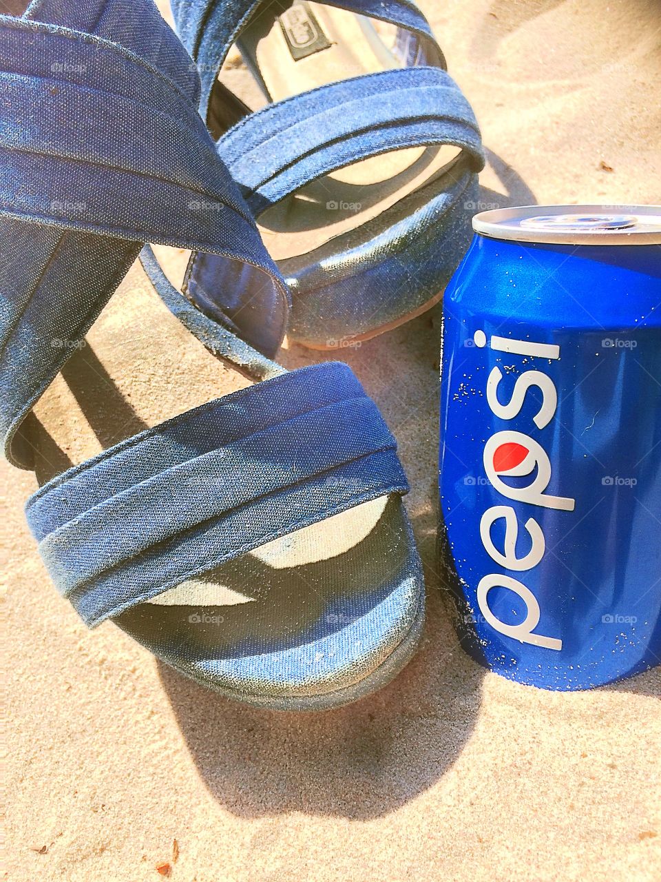 Pepsi cola on the beach