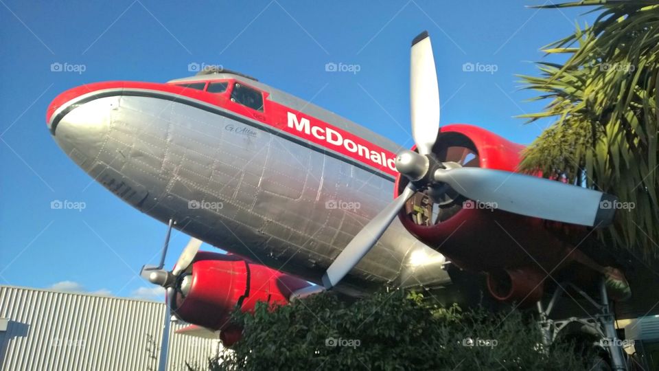 McDonald's DC9 restaurant . Lake Taupo, NZ. February 2015.