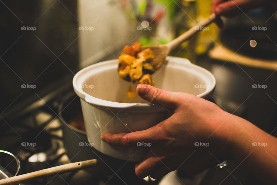 A person preparing food