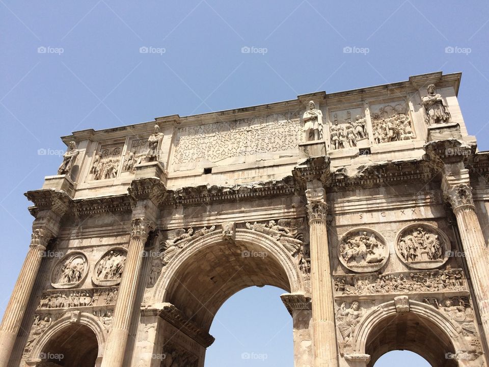The Arch of Constantine just outside the Colosseum 