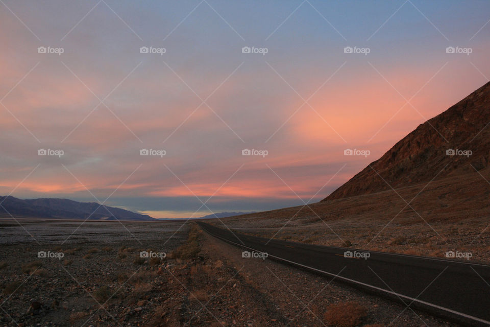 sunset night road desert by katers596