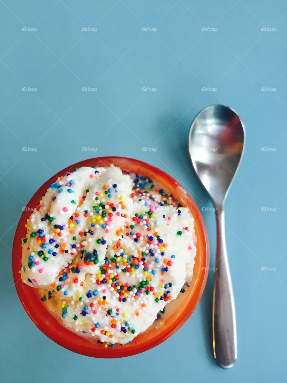 High angle view of sprinkles ice cream