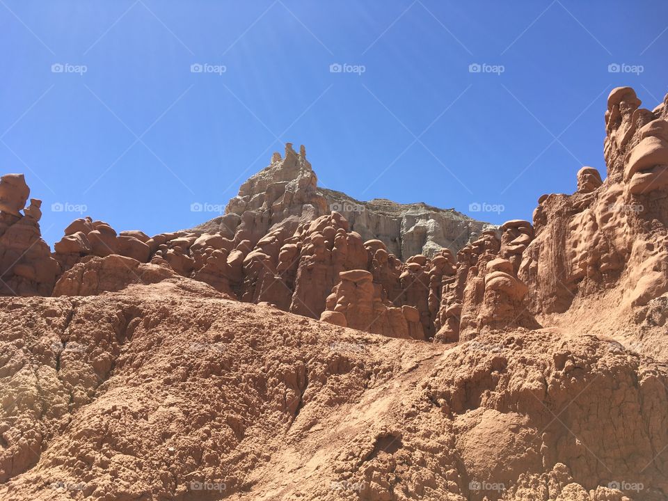 Arid desert formations in Utah at Goblin Valley.