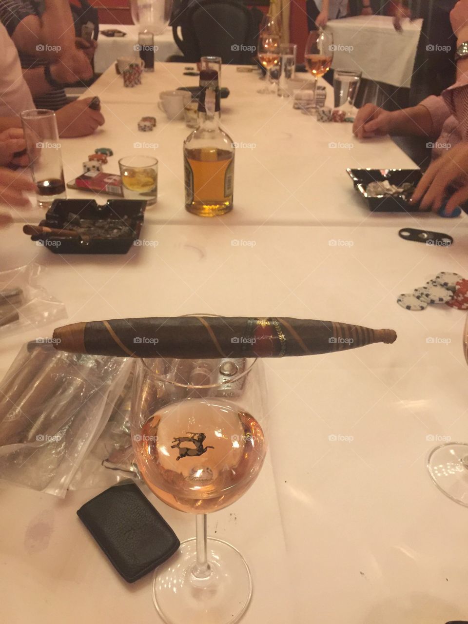 Cigar and wine