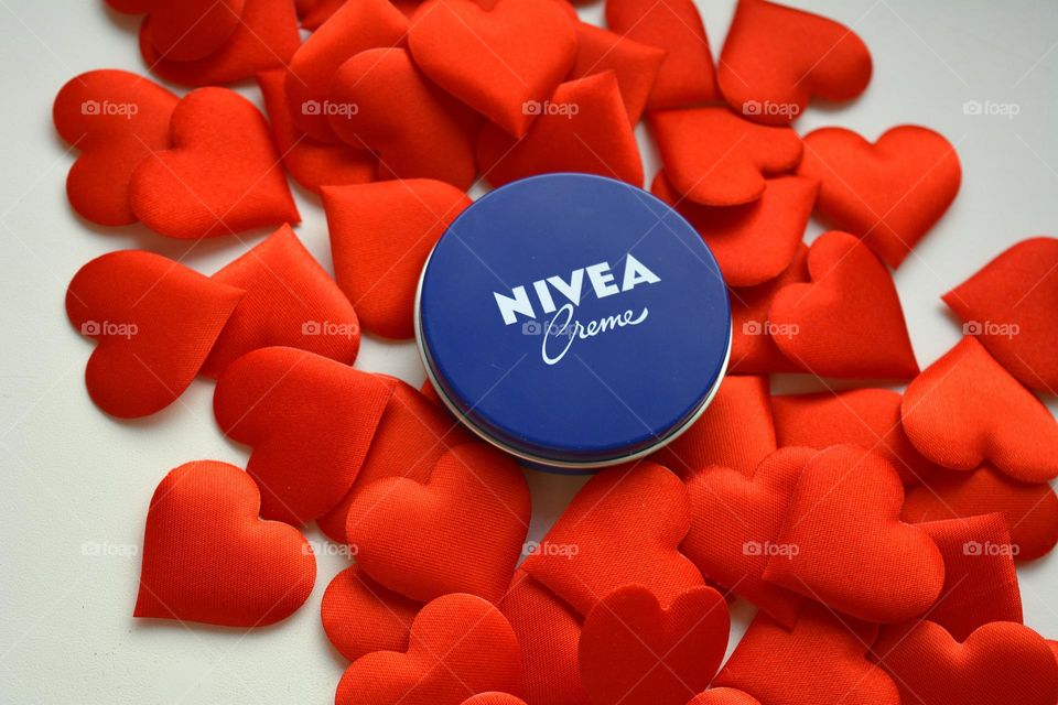 love ❤️ Nivea cream with red hearts