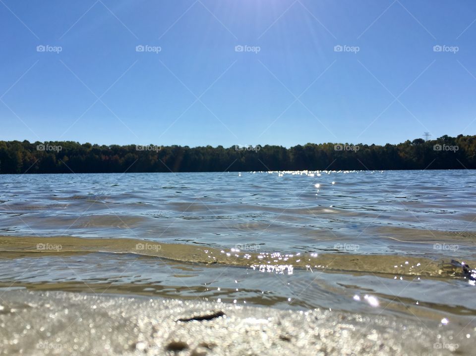 Water rippples at the lake