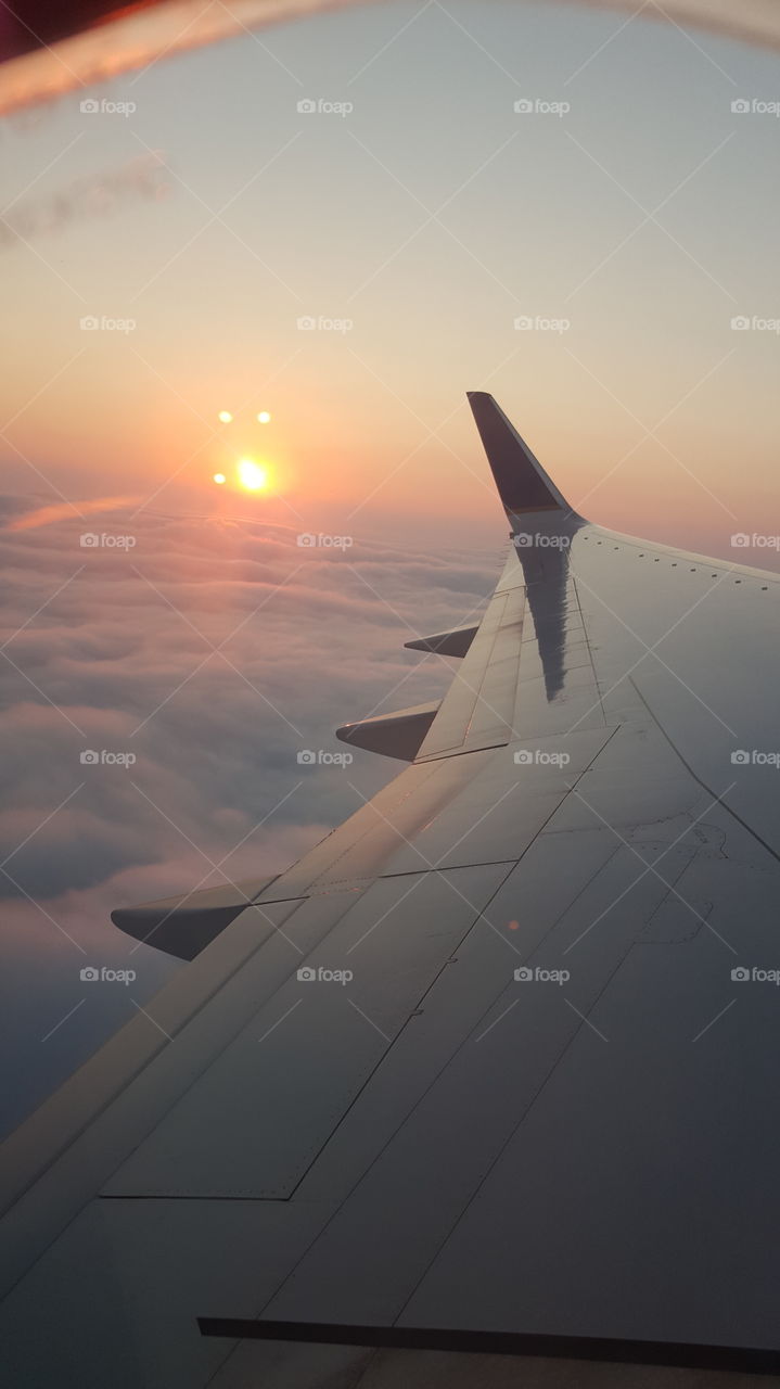 sun set on a jet