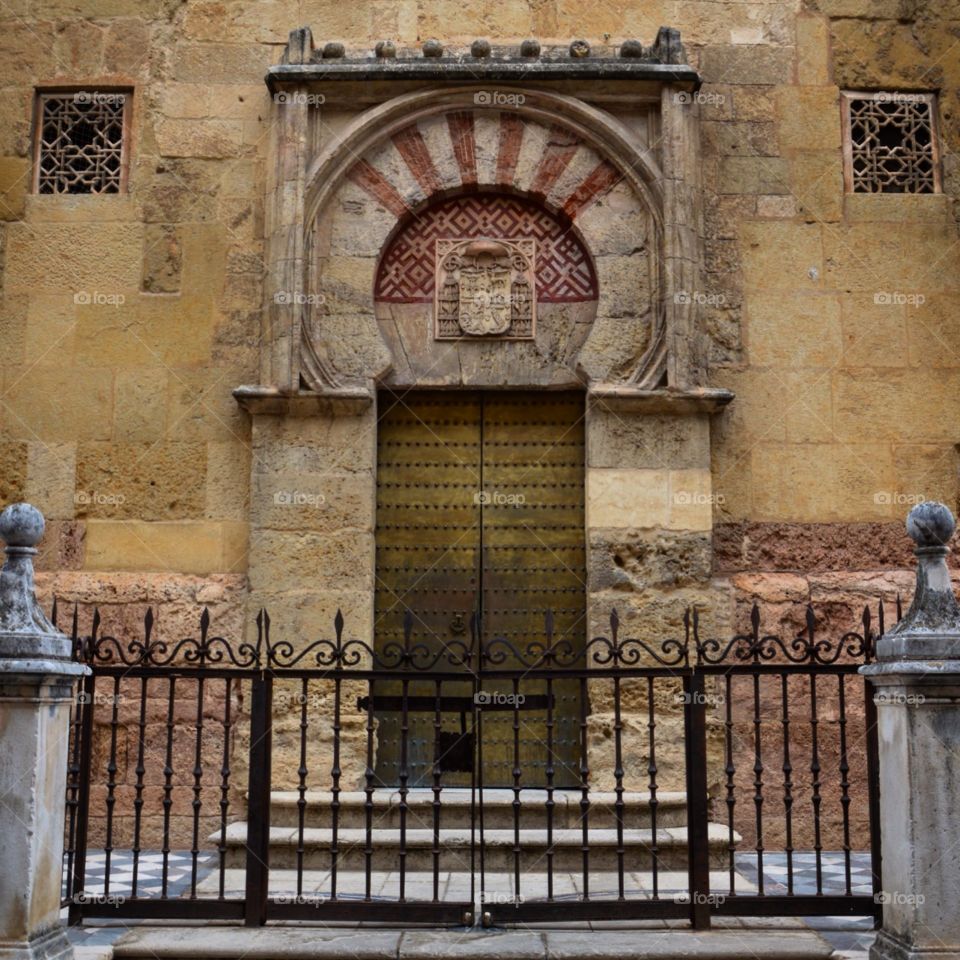 Bronze Door. Door to Mezquita mosque/cathedral in Córdoba, Spain.