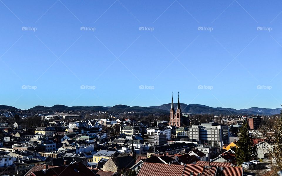 Skien town in daytime 