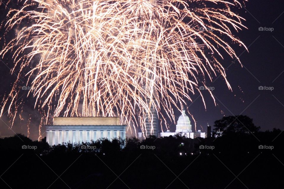 4th of July Fireworks in Washington, DC USA