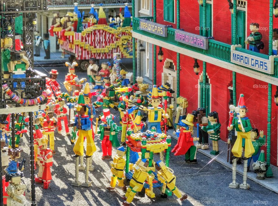 Mardi Gras Diorama. Model Of New Orleans Street Scene