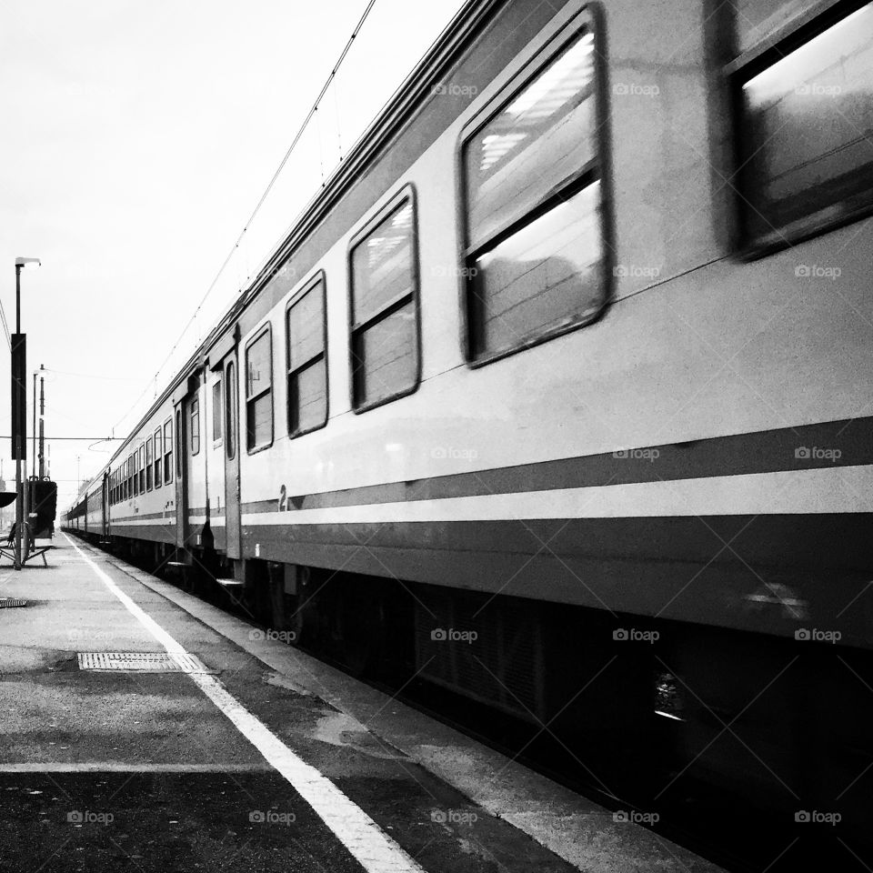 Train. Leaving for a travel by train 