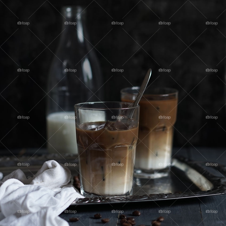 Iced coffee with milk