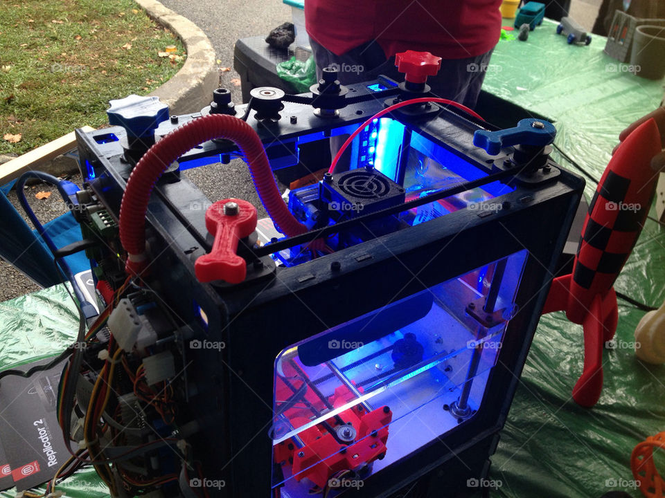 One of many 3D printers at Maker Faire in Queens, NY