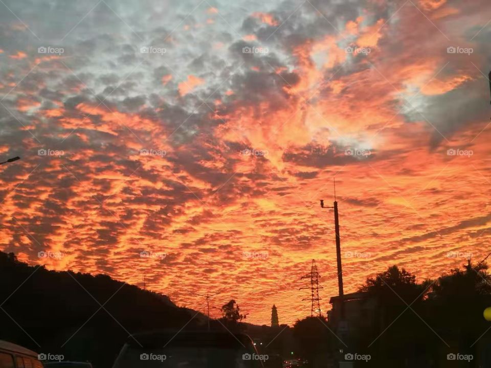 Sunset, sunset, scenery, nature