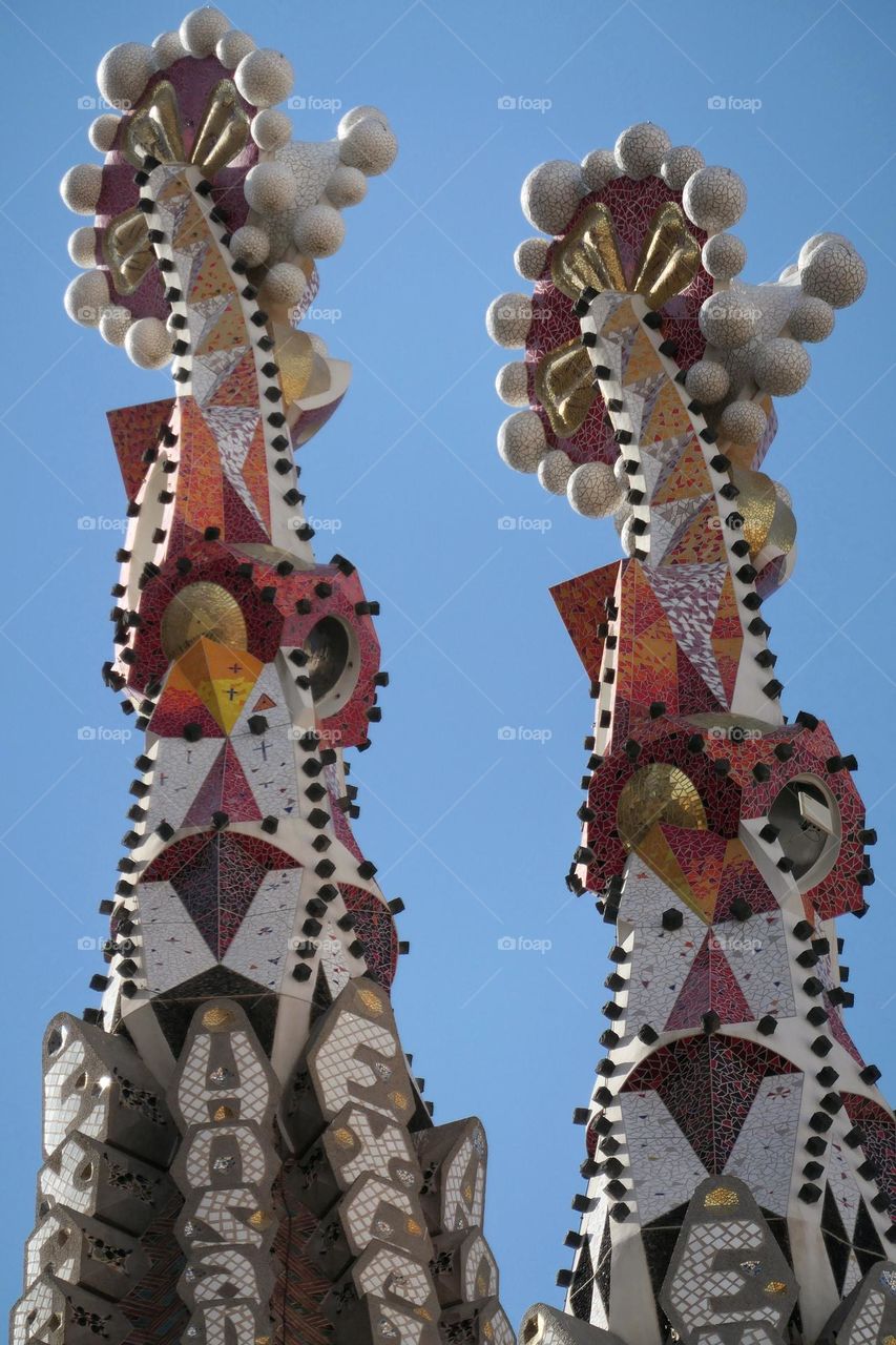 Architectural details of the Sagrada Familia