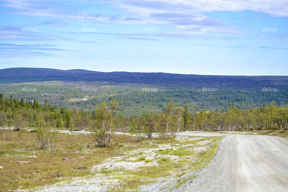 Beautiful nature, landscape. A road in the mountains(Funäsdalen, sweden)