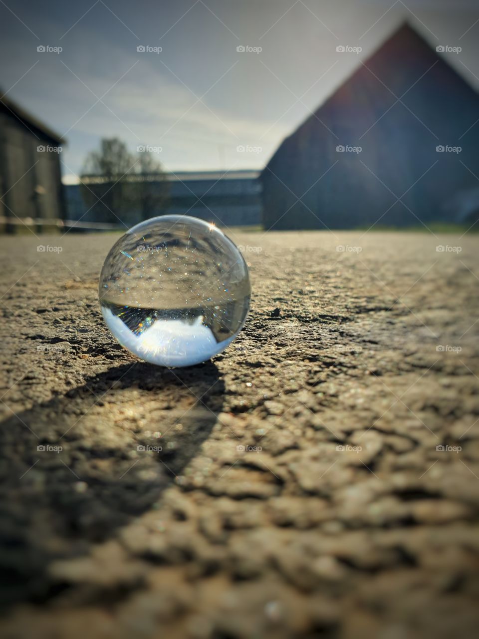 Lensball at dirt road