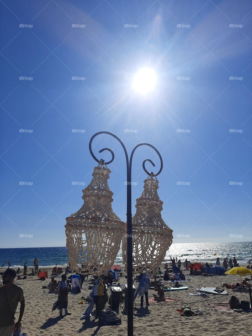 A stylish lamp in the beach