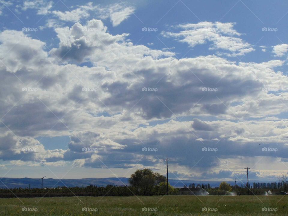 beautiful skies and farming land